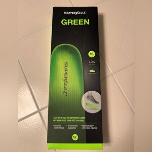 New Authentic Superfeet Green insoles
Boxed. Size C